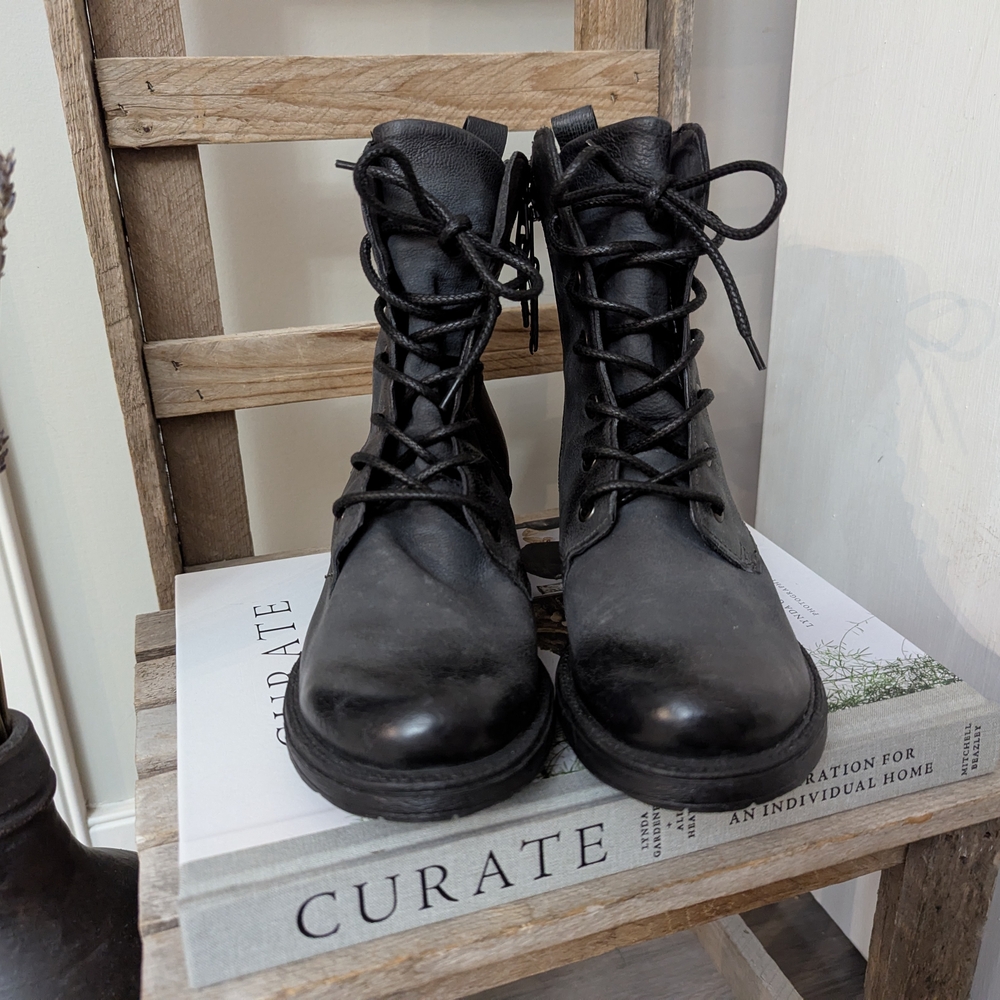 Leather Combat Boots by Brown's Shoes